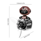 Pervaneli Klima Süsü Oto Koku Klipsi Siyah Uçaklı Kahverengi Pilot Robot Hava Ferahlatıcı Maskot thumbnail 1