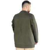 Buyuk Beden Erkek Hırka Fermuarlı Stell Dik Yaka 20571 Haki - 4