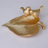 Selim Dekor Kuşlu Tabak Altın thumbnail 1