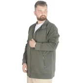 Buyuk Beden Erkek Hırka Fermuarlı Stell Dik Yaka 20571 Haki - 2