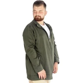 Buyuk Beden Erkek Hırka Fermuarlı Stell Dik Yaka 20571 Haki - 3