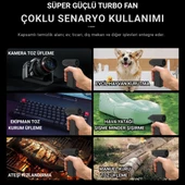 Polham Şarjlı Süper Güçlü 130000RPM Üfleme Cihazı, Araç Su İtici, Yaprak İtici, Mangal Hava Üfleyici thumbnail 2