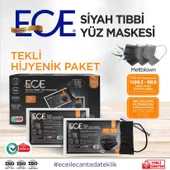 Ece 4 Katlı (Meltblown) Maske Lastilki (50 li) SİYAH - 3