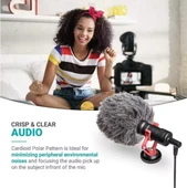 MM1 Profesyonel Süngerli Kardiyot Condenser Mikrofon, PRO VideoMic, iPhone ve Android ile Uyumlu Pro Mikrofon, Kamera, Bilgisayar, Telefon, Tablet uyumludur, - 4