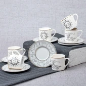 Porsima TE-044 Destiny Altın Yaldızlı 12 Parça 6 Kişilik Türk Kahvesi Fincan Takımı thumbnail 1