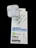 2 li set bir adet type-c hızlı şarj bir adet aux girişli tüm modellere uyumlu kulaklık thumbnail 1