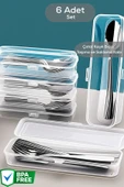 Mithra Life 6 Adet Şeffaf Çeyizlik Çatal Kaşık Düzenleyici Taşıma Seti Piknik Saklama Kutusu MIT1239 thumbnail 1