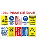 İNŞAAT UYARI İKAZ LEVHA SETİ 10 PARÇA - 1