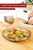 Mithra Life Füme Esnek Kırılmaz Plastik Meyve Sebze Salata Sunum Geniş Çanak Kasesi MIT1225 thumbnail 2