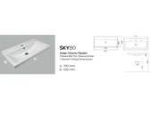 Karen Seramik Sky 80 Cm, Dolap Uyumlu Seramik Lavabo Taşı - 2