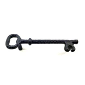 Antika Tarz Dekoratif Pirinç Anahtar Şeklinde Kapı Çekme Kolu, Mobilya, Sandık, Kutu Kulbu - 128mm, Oksit - 1