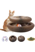 Mithra Life Akordiyon Kedi Tırmalama Oyuncağı Panosu Çıngıraklı Top ve Kedi Nanesi Hediyeli MIT1250 thumbnail 1