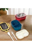 1200 ml Beslenme Kutusu Yemek Saklama Kabı Çatal Kaşık Okul Ofis Kamp Çocuk Çantası Sefer Tası - 2