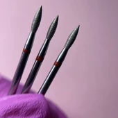 Kristall Elmas Manikür Törpü Ucu Sivri Uçlu Ateş Model Kırmızı 023 - 2