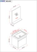 Karen Banyo Milano 50 Cm Lavabolu Banyo Dolabı, Lavabo Dahil, Ayna Dahil, Sonomo Meşe - 4
