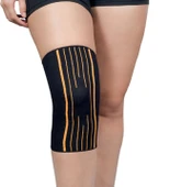 Biofix Genufix Basic Elastik Örme Siyah Orange Dizlik Destekli thumbnail 1