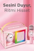Taşınabilir Rgb Işılı Sevimli Figürlü Mikrofonlu Karaoke Bluetooth Hoparlör Pembe - 2