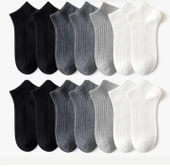 8 Çift beyaz gri siyah Desenli çorap pamuklu ayak bileği düşük kesim genç Çorabı  36-40 thumbnail 2