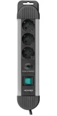 S-link SPGKS03 1.5m 3G1.5mm2 900 Joule 3Lü Akım Kor. Gri Priz Çoklayıcı - 1