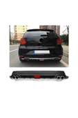 OTO H.İ.T. VOLKSWAGON POLO MK5 UYUMLU BODY KİT DİFÜZÖR 4 ÇIKIŞ YUVARLAK SİYAH MODEL 2 thumbnail 1