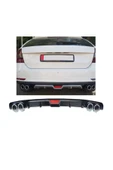 OTO H.İ.T. SKODA RAPİD HATCHBACK UYUMLU BODY KİT DİFÜZÖR 4 ÇIKIŞ SİYAH YUVARLAK thumbnail 1