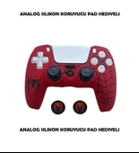 PS5 Dualsense Spider-Man Koruyucu Silikon Kılıf + Analog silikon Koruyucu - 4
