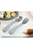 Babyjem Paslanmaz Çelik Çatal Kaşık Seti - Gri thumbnail 1