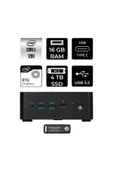 MSI Cubi NUC 5 120U 16GB 4TB SSD W11H Mini Masaüstü Bilgisayar & PER4 USB Bellek thumbnail 1