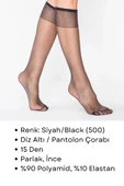 Penti Fit 15 Den Parlak İnce Diz Altı Çorap Siyah/Black (500) 3 Çift - 2
