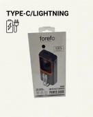 Powerbank 20000 mAh | 22.5W Hızlı Şarj, Dahili Kablolu, LCD Ekranlı Şarj Cihazı thumbnail 3