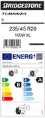 Bridgestone 235/45R20 100W Xl Tl Turanza 6 (4X4-Suv) Yaz Lastiği (Üretim Yılı:2025) thumbnail 4