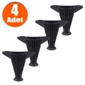 Mobilya Kanepe Koltuk Ünite Puf Ayağı 12 Cm Siyah Baza Ayakları (4 ADET) - 1