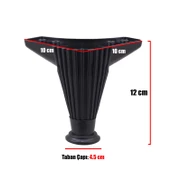 Mobilya Kanepe Koltuk Ünite Puf Ayağı 12 Cm Siyah Baza Ayakları (4 ADET) - 4