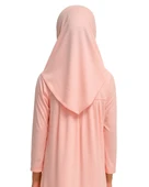 Penye Kendinden Başörtülü Çocuk Namaz Elbisesi Açık Pembe/ 6-7-8 yaş - 3