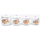 Alev Emaye Bakraç  Yoğurt Bağraç Bakliyat Kabı Seti 16 cm - 2