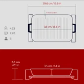 Lava Döküm Dikdörtgen Izgara Tavası Kayın Servis Ahşabı Döküm Demir Yekpare Çift Kulplu Ölçü 26x32cm. thumbnail 5