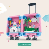 Ogi Mogi Toys Eğitici Bloklar Pembe Valiz 519 Parça, Lego Uyumlu Yapı Seti - 2