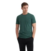 Erkek Slim Fit Bisiklet Yaka Pamuklu Düz Tişört thumbnail 12