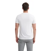 Erkek Slim Fit Bisiklet Yaka Pamuklu Düz Tişört thumbnail 4