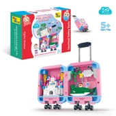 Ogi Mogi Toys Eğitici Bloklar Pembe Valiz 519 Parça, Lego Uyumlu Yapı Seti - 1