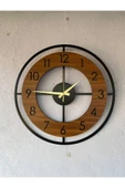 Ahşap Siyah Ceviz Mobilya Renk Desenli Hediyelik Sessiz Duvar Saati 50cm - 3