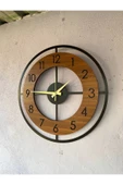 Ahşap Siyah Ceviz Mobilya Renk Desenli Hediyelik Sessiz Duvar Saati 50cm - 2