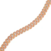 Gümüş Turuncu Taşlı Gurmet Zincir Bileklik thumbnail 2