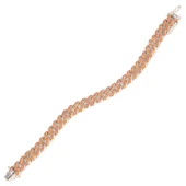 Gümüş Turuncu Taşlı Gurmet Zincir Bileklik thumbnail 1