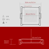 Lava Döküm Kare Izgara Tavası Kayın Servis Ahşabı Döküm Demir Yekpare Çift Kulplu Ölçü 26x26cm.-Bordo thumbnail 5