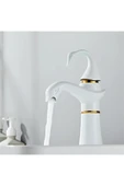 OEM Banyo Lavabo Bataryası Kuğu Model Beyaz / Gold Renk Yeni Ürün Ithal 7 Yıl Garantili İthal thumbnail 3