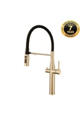 OEM Mutfak Evye Bataryası Dual Flow Su Arıtma Çıkışlı Spiralli Ve Fiskiyeli Mat Gold 7 Yıl Garanti Ithal thumbnail 1