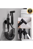OEM Banyo Tuvalet Taharet Musluğu Spiralli Bide Özel Temizlik 7 Yıl Garantili  Mat Siyah İthal thumbnail 1