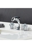OEM Banyo Lavabo Küvet Jakuzi Bataryası Ankastre Krom Renk Taşlı Kuğu Model Şelale 7 Yıl Garantili - 3
