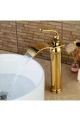 OEM Banyo Çanak Lavabo Bataryası Gold Altın Dore Yeni Şelale 7 Yıl Garantili İthal thumbnail 6